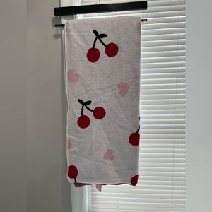Kassatex Cherry Patterned Throw Blanket